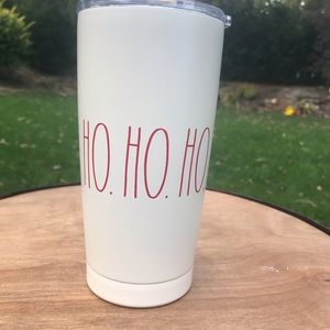 Rae Dunn Ho Ho Ho Insulated Travel Christmas Cup NEW with Tags Travel Mug Cream